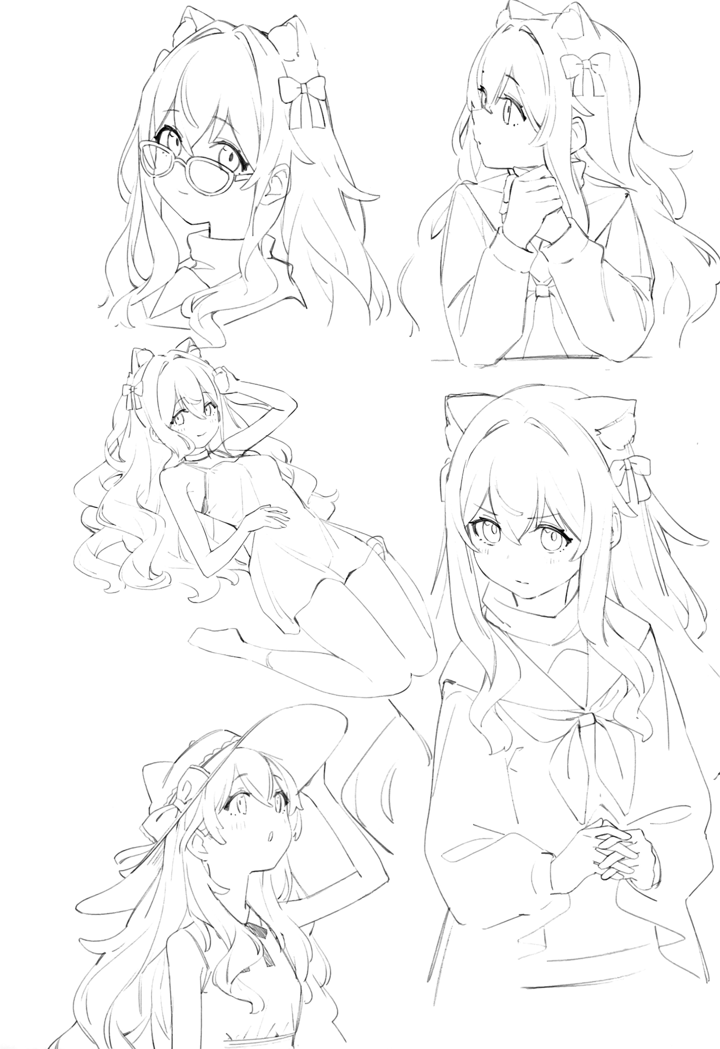 Nyum Animal Ears Character Design Dress Megane Monochrome Nekomimi nyum-animal-ears-character-design-dress-megane-monochrome-nekomimi